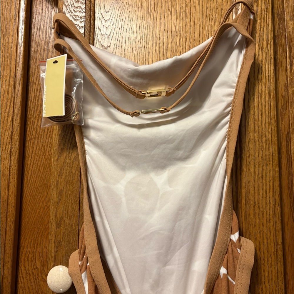 NWT Michael Kors giraffe print bandeau maillot Sz 10 - Picture 5 of 8